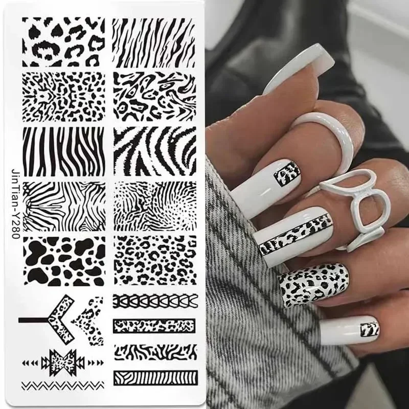 Nail Art Zebra - 호랑이 얼룩말 표범 인쇄 네일 스탬프