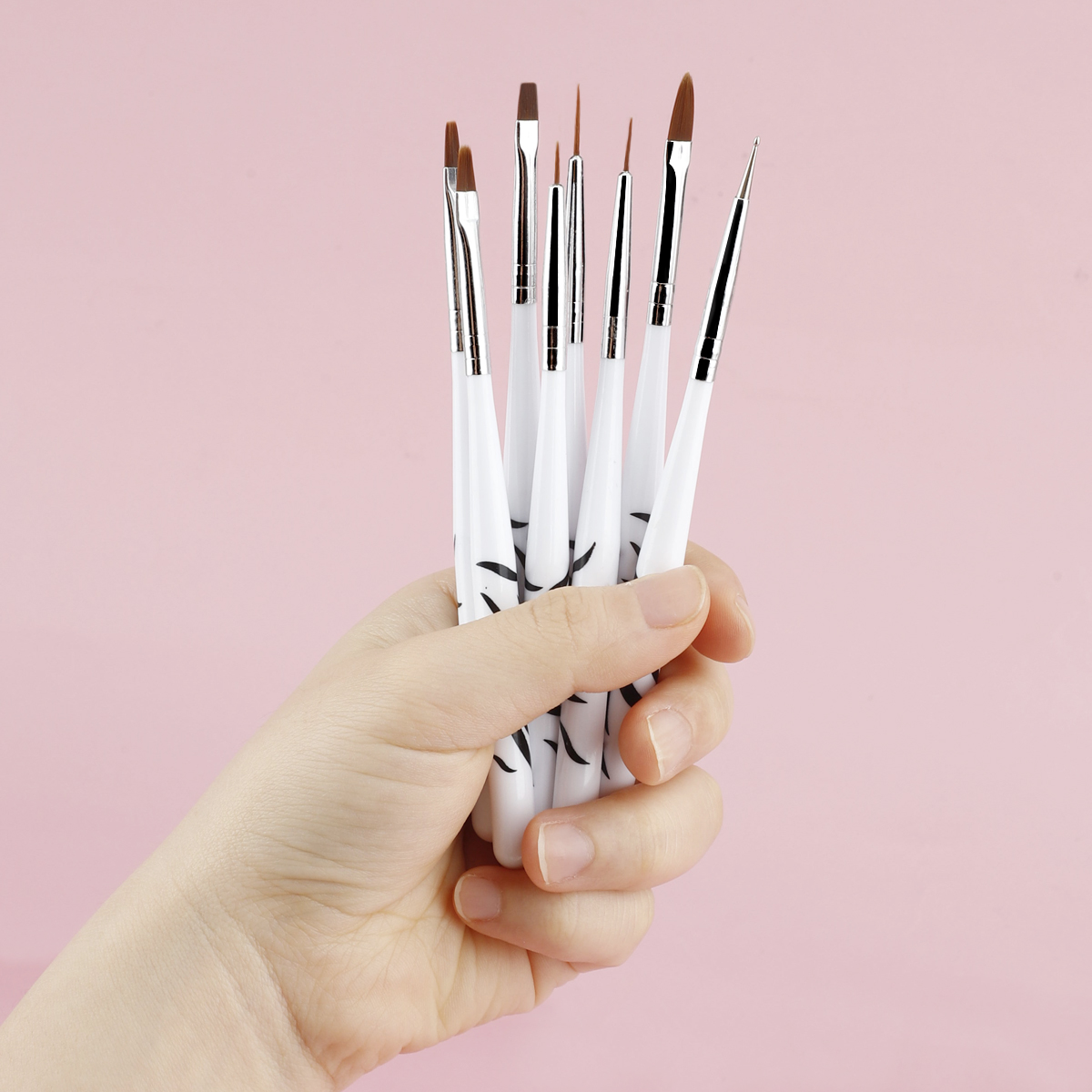 Nail Art Zebra - 얼룩말 손잡이 네일 브러쉬 세트 (네일