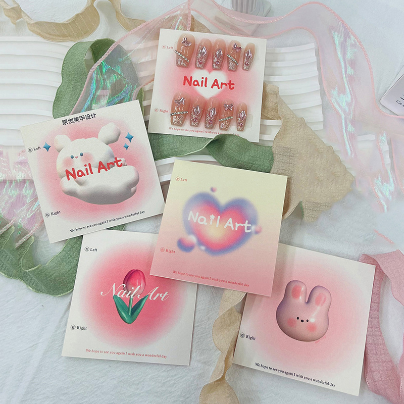 Nail Art Quotes - 50개 6.5x6.5cm 8x8cm 프레스온 네일 카드보드