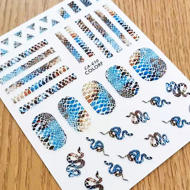 Nail Art Zebra Design - 뱀 얼룩말 스킨 디자인 3D 백