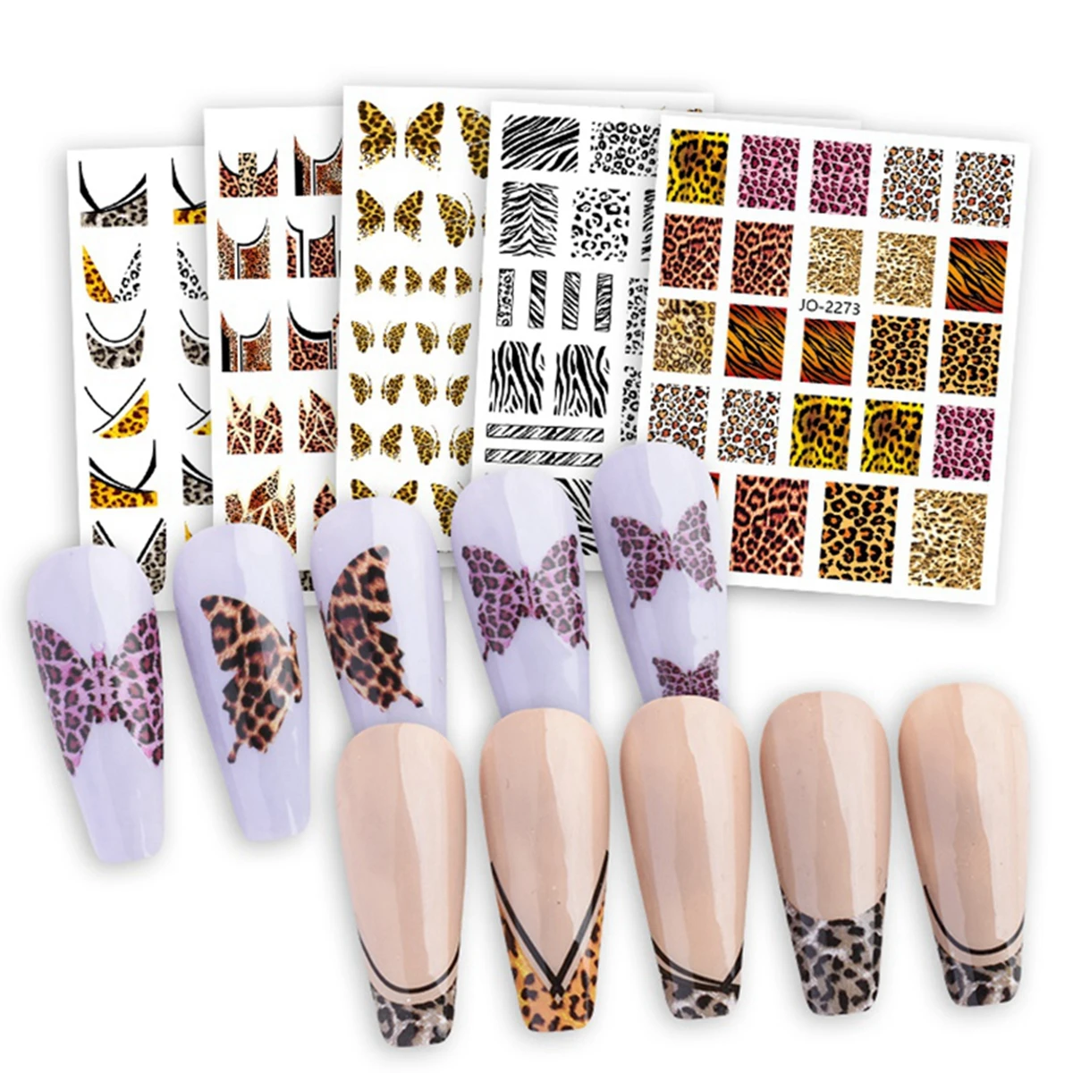Nail Art Zebra Design - 나비 얼룩말 러브 디자인 네일 아트