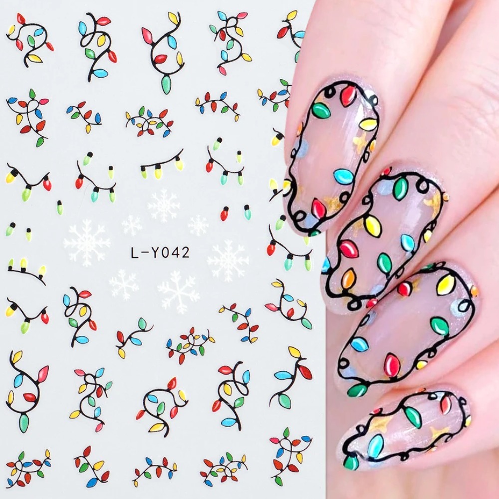발광 랜턴 크리스마스 네일 아트 스티커 컬러 전구 크리 - Nail Art For Men 리뷰 및 가격