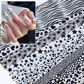 10개 혼합 패턴 네일 전사 포일 – 레오파드, 지브라 - Nail Art Zebra Design 리뷰 및 가격