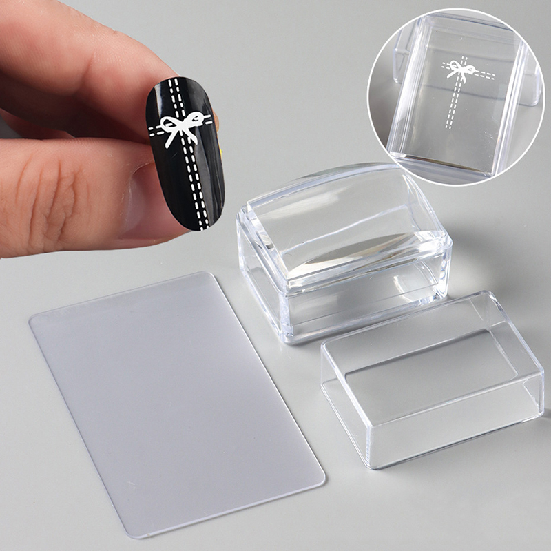 ⭐   투명한 직사각형 네일 아트 스탬퍼, 스크레이퍼  - Nail Art Jelly 리뷰 및 가격