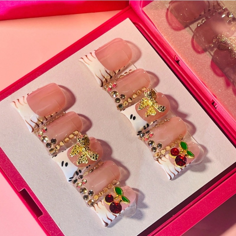 덕팁 프레스온 네일 10개입 핸드메이드 누드 지브라 네 - Nail Art Zebra 리뷰 및 가격