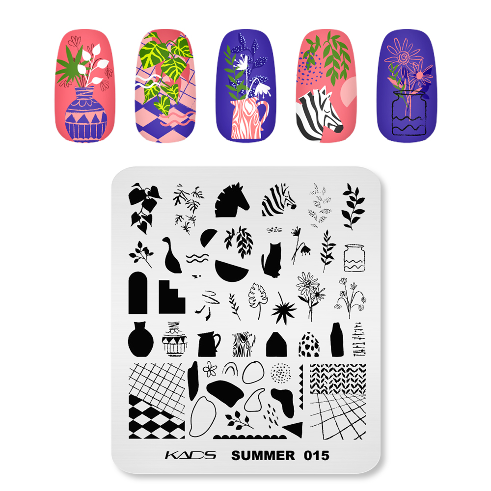 KADS 여름 015 네일 아트 플레이트 꽃병 잎 고양 - Nail Art Zebra 리뷰 및 가격