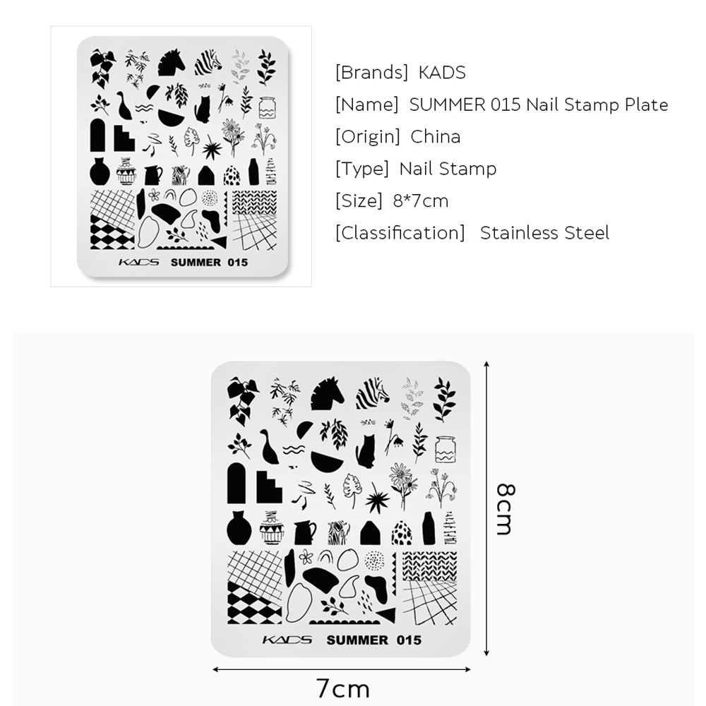 KADS 여름 015 네일 아트 플레이트 꽃병 잎 고양 - Nail Art Zebra 리뷰 및 가격