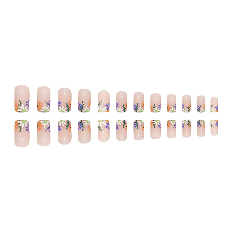 24개의 중간 및 긴 유럽식 사각 꽃과 식물, 보라색, - Nail Art Jelly 리뷰 및 가격