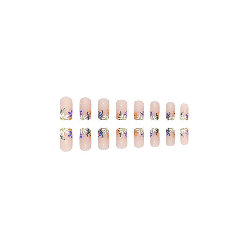 24개의 중간 및 긴 유럽식 사각 꽃과 식물, 보라색, - Nail Art Jelly 리뷰 및 가격