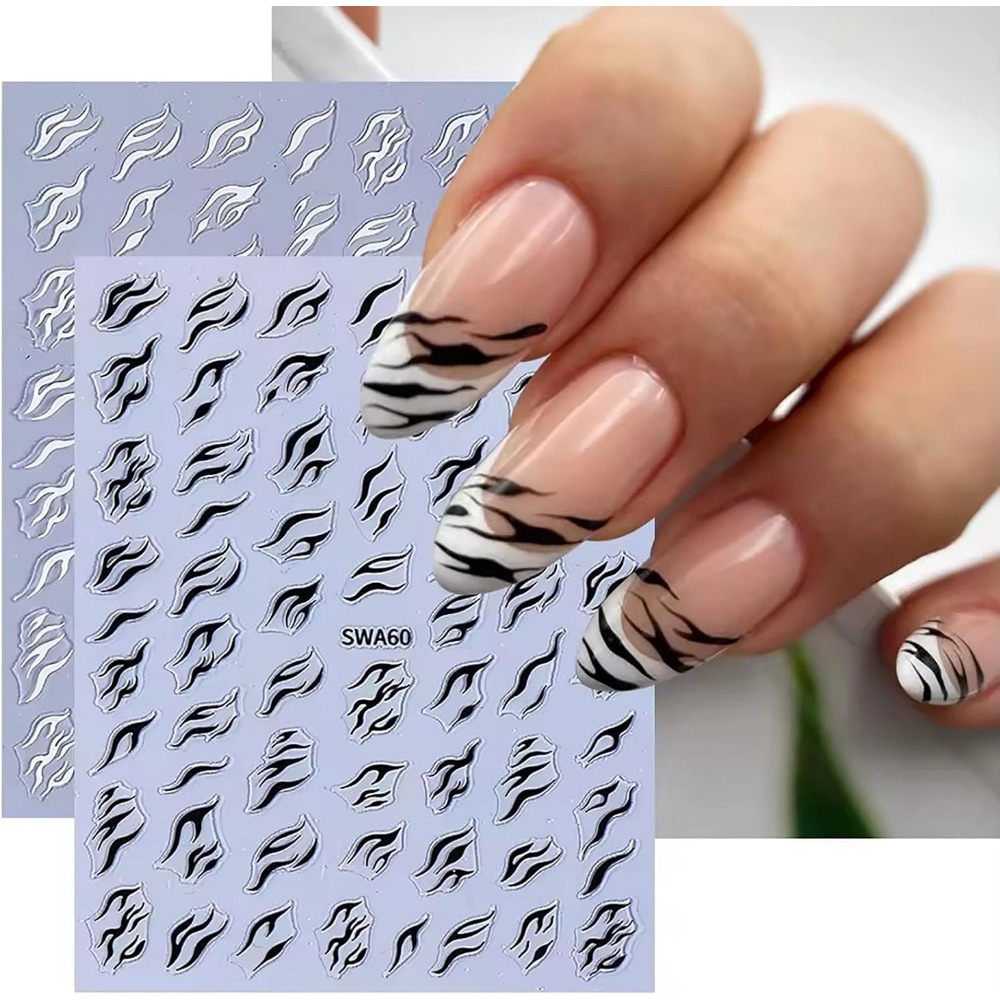 3D 얼룩말 프린트 네일 스티커, 자가 접착식 3D 네 - Nail Art Zebra Design 리뷰 및 가격