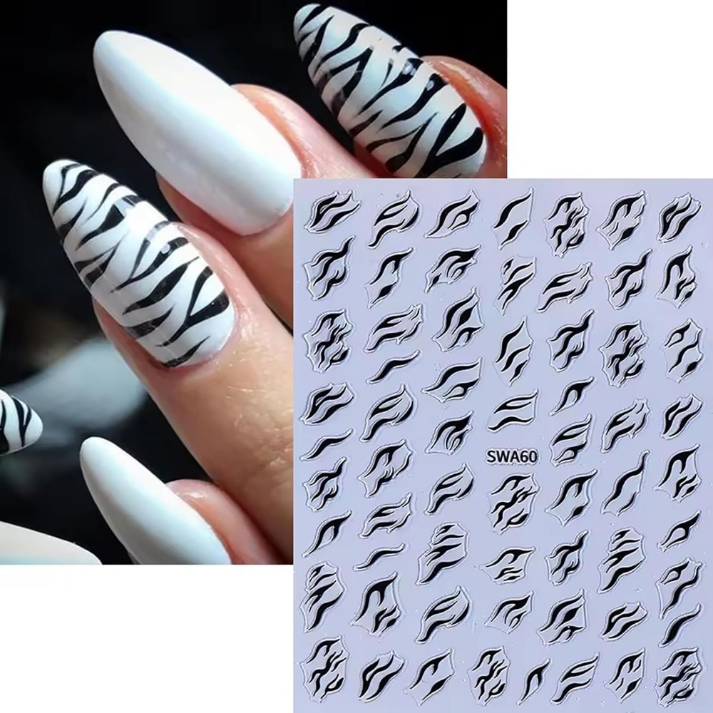 3D 얼룩말 프린트 네일 스티커, 자가 접착식 3D 네 - Nail Art Zebra Design 리뷰 및 가격